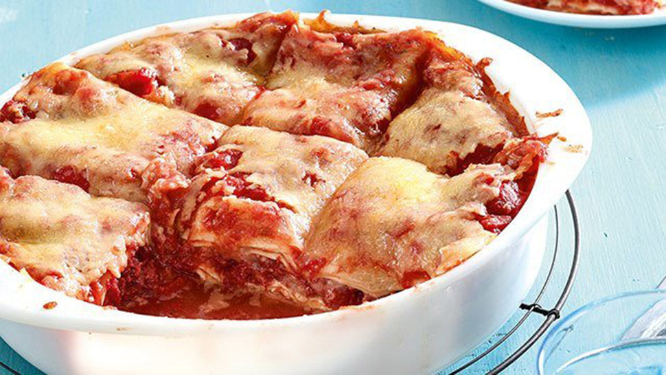 Microwave Corned Beef Lasagna for One